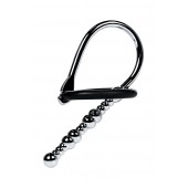 Серебристый уретральный плаг-бусины TOYFA Metal с мягким фиксириющим кольцом - ToyFa - купить с доставкой в Комсомольске-на-Амуре