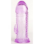 Фиолетовая гелевая насадка с шипами - 13 см. - Toyfa Basic - в Комсомольске-на-Амуре купить с доставкой