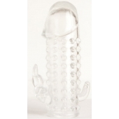 Гелевая прозрачная насадка с 2 отростками - 13 см. - Toyfa Basic - в Комсомольске-на-Амуре купить с доставкой Гелевая прозрачная насадка с 2 отростками - 13 см. - Toyfa Basic - в Комсомольске-на-Амуре купить с доставкой