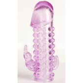 Закрытая фиолетовая насадка с 2 отростками - 13 см. - Toyfa Basic - в Комсомольске-на-Амуре купить с доставкой Закрытая фиолетовая насадка с 2 отростками - 13 см. - Toyfa Basic - в Комсомольске-на-Амуре купить с доставкой