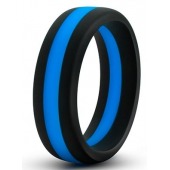 Черно-синее эрекционное кольцо Silicone Go Pro Cock Ring - Blush Novelties - в Комсомольске-на-Амуре купить с доставкой