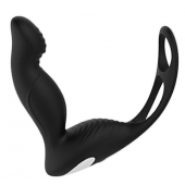 Черный вибромассажер простаты P-PLEASER W ERECTION ENHANCE - Dream Toys - в Комсомольске-на-Амуре купить с доставкой