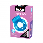 Голубое эрекционное виброкольцо Luxe VIBRO  Кошмар русалки  + презерватив - Luxe - в Комсомольске-на-Амуре купить с доставкой