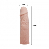Закрытая телесная насадка-фаллос - 17 см. - Sex Expert - в Комсомольске-на-Амуре купить с доставкой