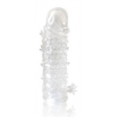 Закрытая прозрачная рельефная насадка Crystal sleeve - 13 см. - Erowoman-Eroman - в Комсомольске-на-Амуре купить с доставкой