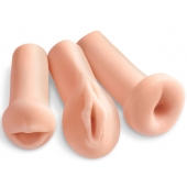 Комплект из 3 мастурбаторов All 3 Holes: вагина, анус, ротик - Pipedream - в Комсомольске-на-Амуре купить с доставкой