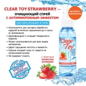 Очищающий спрей для игрушек CLEAR TOY Strawberry - 100 мл. - Биоритм - купить с доставкой в Комсомольске-на-Амуре