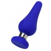 Синяя силиконовая анальная втулка с ограничителем - 13 см. - ToyFa в Комсомольске-на-Амуре Синяя силиконовая анальная втулка с ограничителем - 13 см. - ToyFa