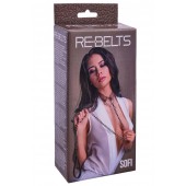 Коричневый поводок и чокер с кольцом Sofi - Rebelts - купить с доставкой в Комсомольске-на-Амуре