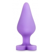 Фиолетовая анальная пробка Naughty Candy Heart Do Me Now - 8,9 см. - Blush Novelties - купить с доставкой в Комсомольске-на-Амуре