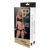 Красно-чёрные наручники на металлической цепочке - Blush Novelties - купить с доставкой в Комсомольске-на-Амуре