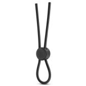 Черное силиконовое лассо на пенис SILICONE LOOP COCK RING - Blush Novelties - в Комсомольске-на-Амуре купить с доставкой