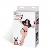Чёрные манжеты для фиксации на кровати Bondage Bed Strap - Lux Fetish - купить с доставкой в Комсомольске-на-Амуре