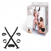 Чёрный набор для фиксации у двери - Lux Fetish - купить с доставкой в Комсомольске-на-Амуре