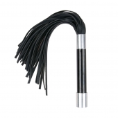 Черная плеть Easytoys Flogger With Metal Grip - 38 см. - Easy toys - купить с доставкой в Комсомольске-на-Амуре