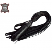 Черная плеть  Ковбой  с ручкой-фаллосом - 55 см. - Sitabella - купить с доставкой в Комсомольске-на-Амуре