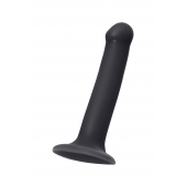 Черный фаллос на присоске Silicone Bendable Dildo M - 18 см. - Strap-on-me - купить с доставкой в Комсомольске-на-Амуре