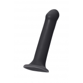 Черный фаллос на присоске Silicone Bendable Dildo L - 19 см. - Strap-on-me - купить с доставкой в Комсомольске-на-Амуре