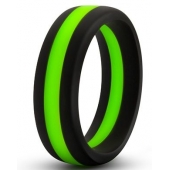Черно-зеленое эрекционное кольцо Silicone Go Pro Cock Ring - Blush Novelties - в Комсомольске-на-Амуре купить с доставкой