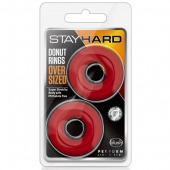 Набор из 2 красных эрекционных колец DONUT RINGS OVERSIZED - Blush Novelties - в Комсомольске-на-Амуре купить с доставкой