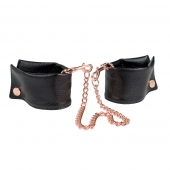 Черные мягкие наручники Entice French Cuffs с цепью - California Exotic Novelties - купить с доставкой в Комсомольске-на-Амуре