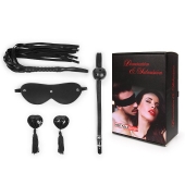 Эротический набор в черном цвете: маска, кляп, пэстисы, плётка - Notabu - купить с доставкой в Комсомольске-на-Амуре