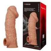 Телесная насадка на фаллос с отверстием для мошонки EXTREME SLEEVE - 17,6 см. - KOKOS - в Комсомольске-на-Амуре купить с доставкой
