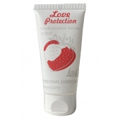 Лубрикант на водной основе с ароматом малины Love Protection Strawberry - 50 мл. - Lola Games - купить с доставкой в Комсомольске-на-Амуре