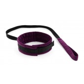Фиолетово-черный ошейник My Rules с поводком - БДСМ Арсенал - купить с доставкой в Комсомольске-на-Амуре