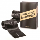 Черные ленты для связывания SILKY SENSUAL HANDCUFFS - Bijoux Indiscrets - купить с доставкой в Комсомольске-на-Амуре