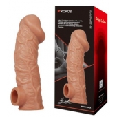 Телесная насадка на фаллос с фиксацией мошонки EXTREME SLEEVE - 15,6 см. - KOKOS - в Комсомольске-на-Амуре купить с доставкой