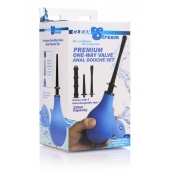Анальный душ с 3 насадками Premium One-way Valve Anal Douche Set - XR Brands - купить с доставкой в Комсомольске-на-Амуре