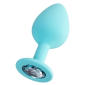 Мятная анальная втулка Brilliant с прозрачным кристаллом - 8 см. - ToyFa - купить с доставкой в Комсомольске-на-Амуре