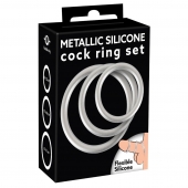 Набор из 3 эрекционных колец под металл Metallic Silicone Cock Ring Set - Orion - в Комсомольске-на-Амуре купить с доставкой