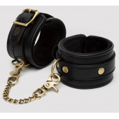 Черные оковы на ноги Bound to You Faux Leather Ankle Cuffs - Fifty Shades of Grey - купить с доставкой в Комсомольске-на-Амуре