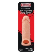 Телесная насадка EXTENDER WITH BALL STRAP 5.5 - 14 см. - Dream Toys - в Комсомольске-на-Амуре купить с доставкой