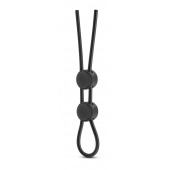 Черное двойное эрекционное лассо Silicone Double Loop Cock Ring - Blush Novelties - в Комсомольске-на-Амуре купить с доставкой