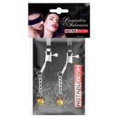 Оригинальные зажимы на соски с желтыми шариками - Notabu - купить с доставкой в Комсомольске-на-Амуре