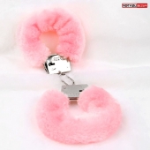 Металлические наручники с мягкой нежно-розовой опушкой - Notabu - купить с доставкой в Комсомольске-на-Амуре