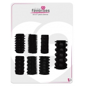 Набор из 7 черных насадок PENIS SLEEVES SET - Dream Toys - в Комсомольске-на-Амуре купить с доставкой