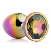 Голографическая анальная втулка с радужным кристаллом - 7,1 см. - Dream Toys - купить с доставкой в Комсомольске-на-Амуре