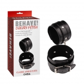 Черные оковы Classic Ankle Cuffs - Chisa - купить с доставкой в Комсомольске-на-Амуре