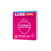 Презервативы с ароматом клубники LUXE Royal Strawberry Collection - 3 шт. - Luxe - купить с доставкой в Комсомольске-на-Амуре