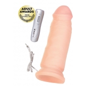 Телесный реалистичный вибратор RealStick Elite Vibro - 18 см. - ToyFa купить в Комсомольске-на-Амуре с доставкой в Orgasmix.ru Телесный реалистичный вибратор RealStick Elite Vibro - 18 см. - ToyFa