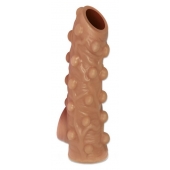 Телесная насадка с бугорками и открытой головкой Nude Sleeve M - 12 см. - KOKOS - в Комсомольске-на-Амуре купить с доставкой