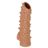 Телесная насадка с шипами и открытой головкой Nude Sleeve L - 14 см. - KOKOS - в Комсомольске-на-Амуре купить с доставкой