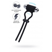 Черное эрекционное лассо на пенис Jat - A-toys - в Комсомольске-на-Амуре купить с доставкой