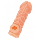 Телесная закрытая насадка с венками Cock Sleeve Size S - 13,8 см. - KOKOS - в Комсомольске-на-Амуре купить с доставкой Телесная закрытая насадка с венками Cock Sleeve Size S - 13,8 см. - KOKOS - в Комсомольске-на-Амуре купить с доставкой