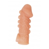 Телесная закрытая насадка с шишечками Cock Sleeve Size L - 17,6 см. - KOKOS - в Комсомольске-на-Амуре купить с доставкой