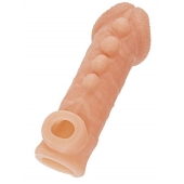 Телесная закрытая насадка с шишечками Cock Sleeve Size L - 17,6 см. - KOKOS - в Комсомольске-на-Амуре купить с доставкой